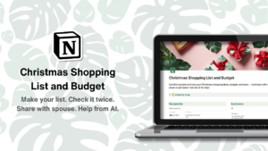 Christmas Shopping List and Budget – Notion Template