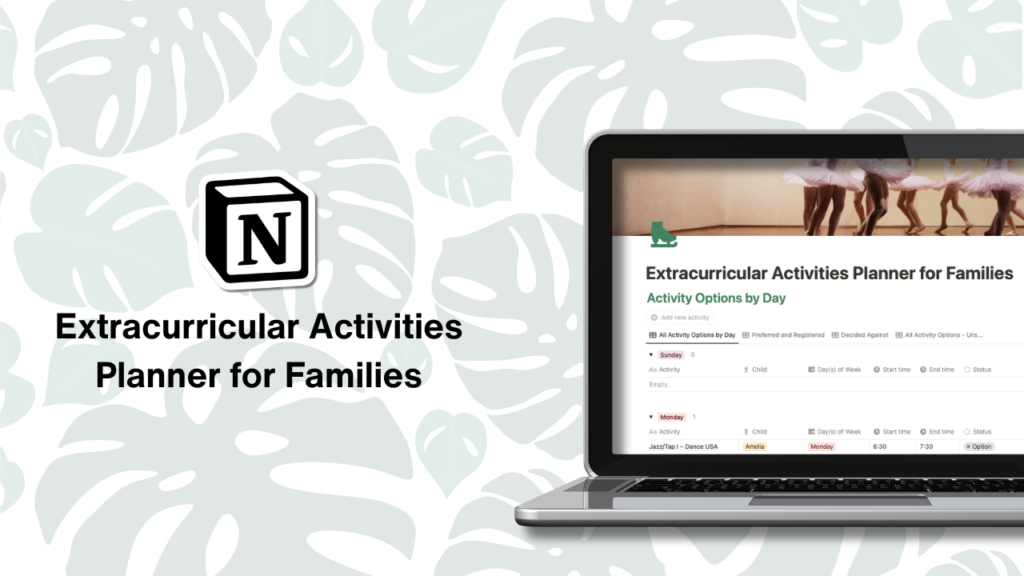 Extracurricular Activities Planner for Families – Notion Template ...