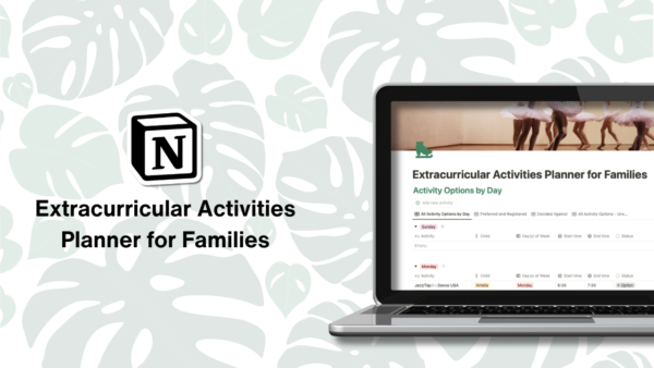 Extracurricular Activities Schedule Planner Notion Template