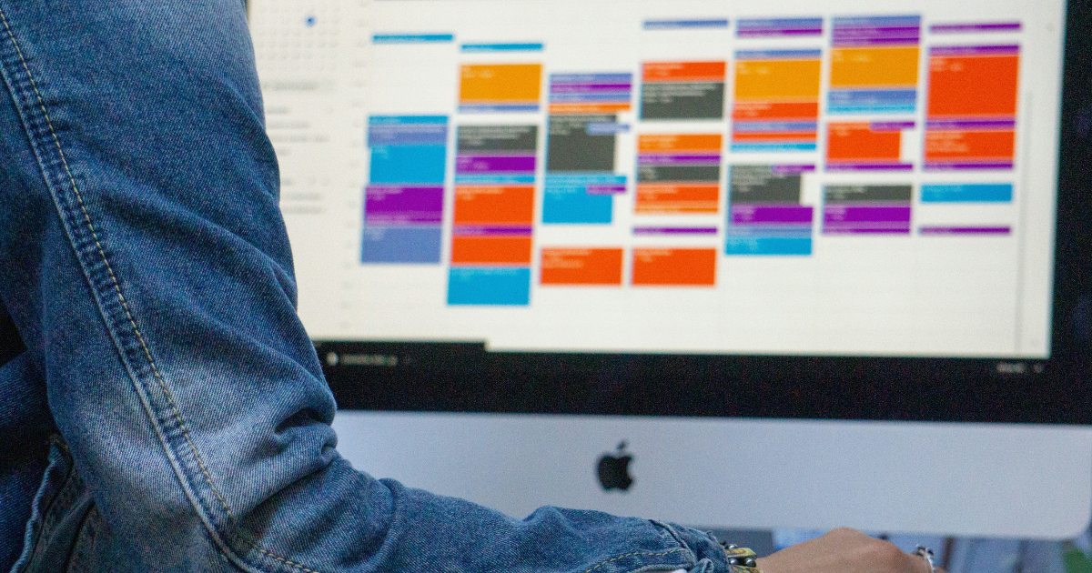 a woman using Google Calendar