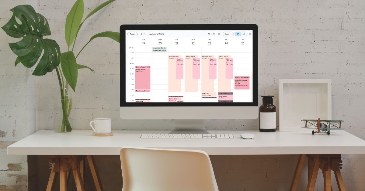events to add to google calendar - image of computer desktop with google calendar open