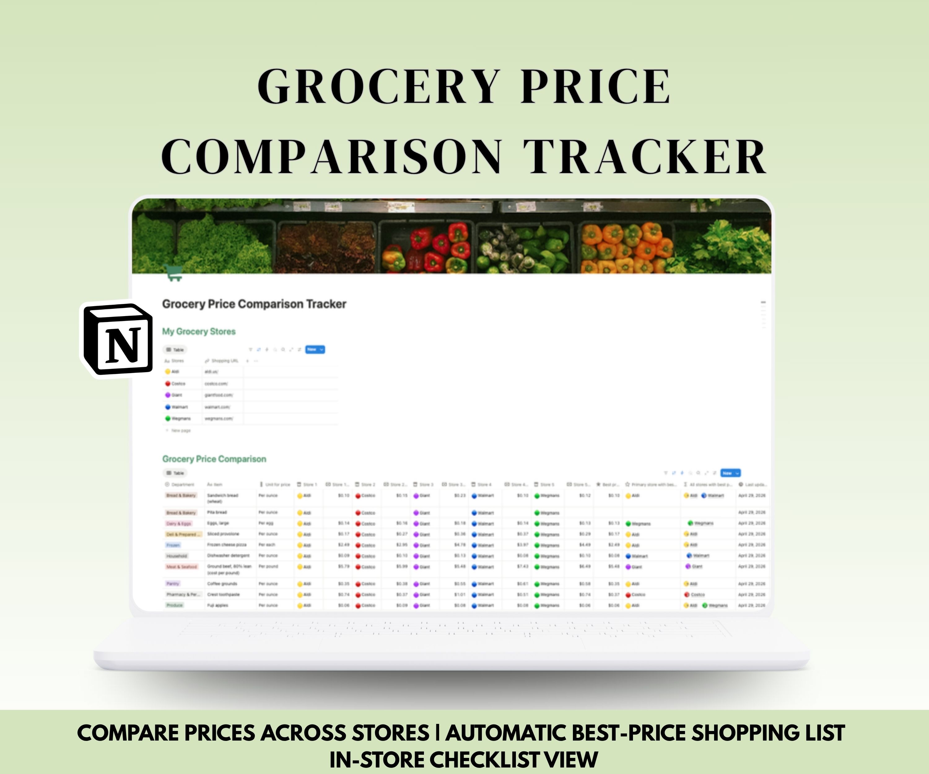 Grocery Price Comparison Tracker – Notion Template